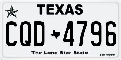 TX license plate CQD4796