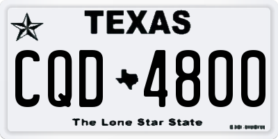 TX license plate CQD4800