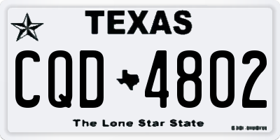TX license plate CQD4802