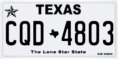 TX license plate CQD4803