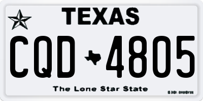 TX license plate CQD4805