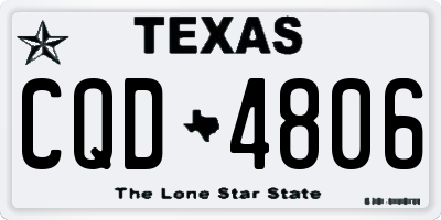 TX license plate CQD4806