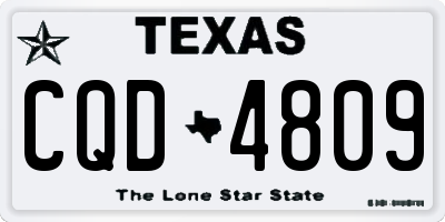 TX license plate CQD4809