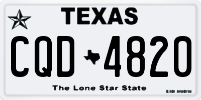 TX license plate CQD4820