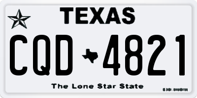 TX license plate CQD4821