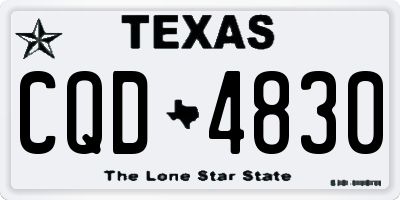 TX license plate CQD4830