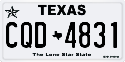 TX license plate CQD4831