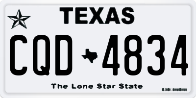 TX license plate CQD4834