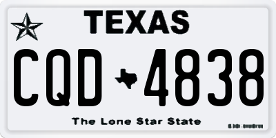 TX license plate CQD4838