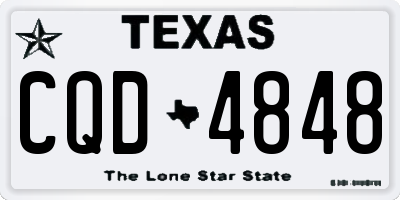 TX license plate CQD4848