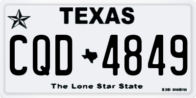 TX license plate CQD4849