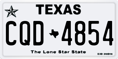 TX license plate CQD4854