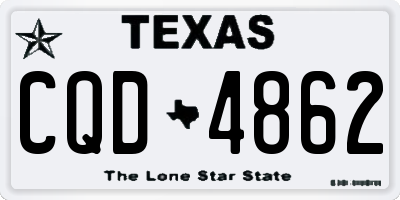 TX license plate CQD4862