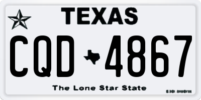 TX license plate CQD4867