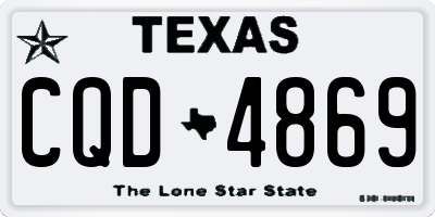 TX license plate CQD4869