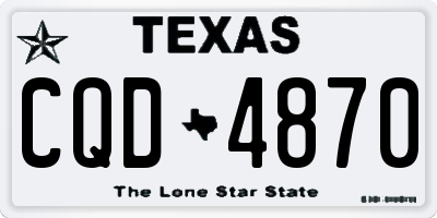 TX license plate CQD4870