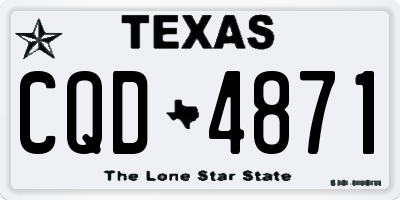 TX license plate CQD4871