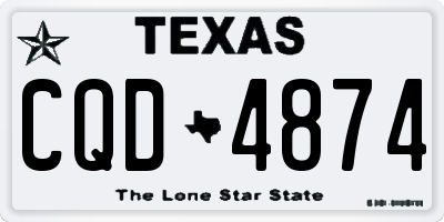TX license plate CQD4874