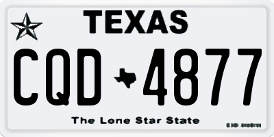 TX license plate CQD4877