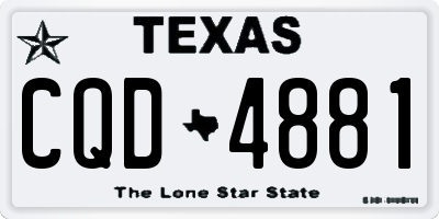 TX license plate CQD4881
