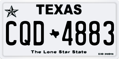 TX license plate CQD4883
