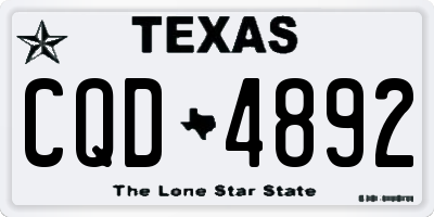 TX license plate CQD4892