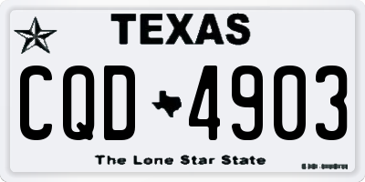 TX license plate CQD4903