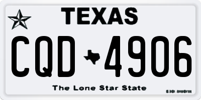 TX license plate CQD4906