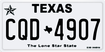 TX license plate CQD4907
