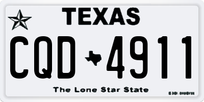 TX license plate CQD4911