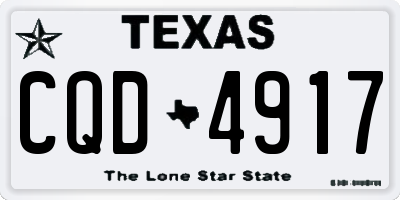 TX license plate CQD4917