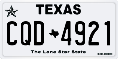 TX license plate CQD4921