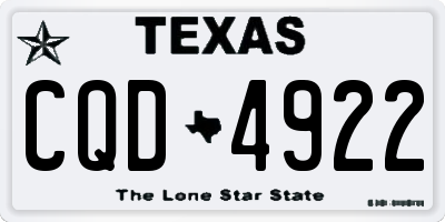 TX license plate CQD4922