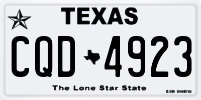 TX license plate CQD4923
