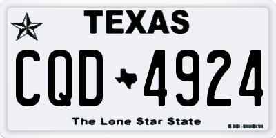 TX license plate CQD4924