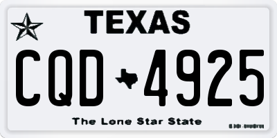 TX license plate CQD4925
