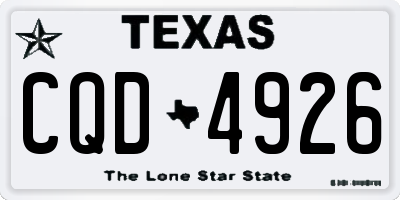 TX license plate CQD4926