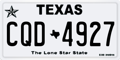 TX license plate CQD4927