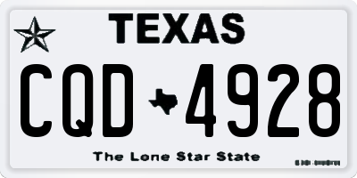 TX license plate CQD4928