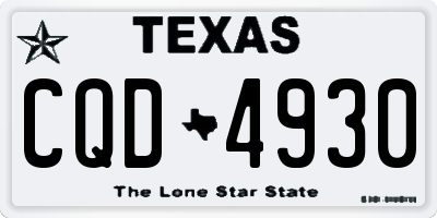 TX license plate CQD4930