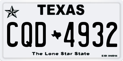 TX license plate CQD4932