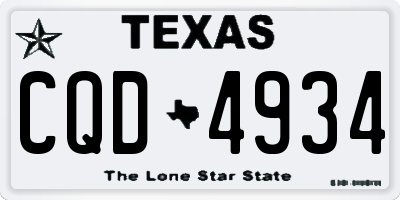 TX license plate CQD4934