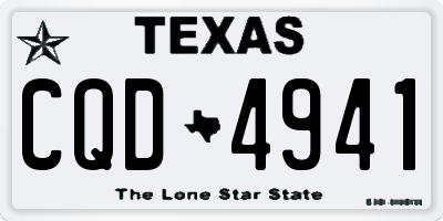 TX license plate CQD4941