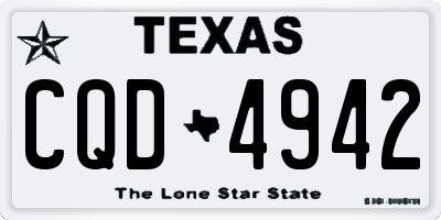 TX license plate CQD4942