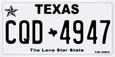 TX license plate CQD4947