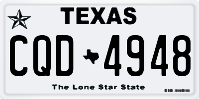 TX license plate CQD4948