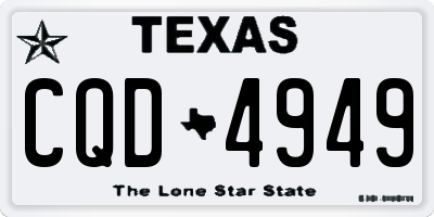 TX license plate CQD4949
