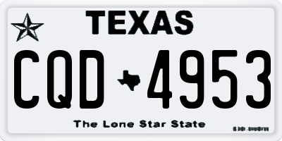 TX license plate CQD4953