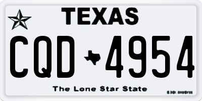 TX license plate CQD4954