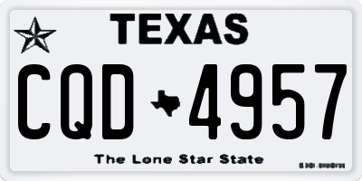 TX license plate CQD4957